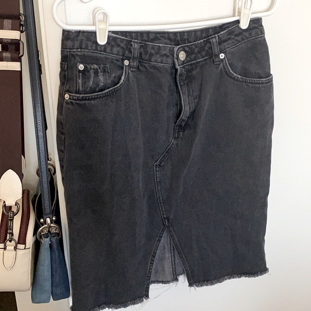 High waist denim skirt